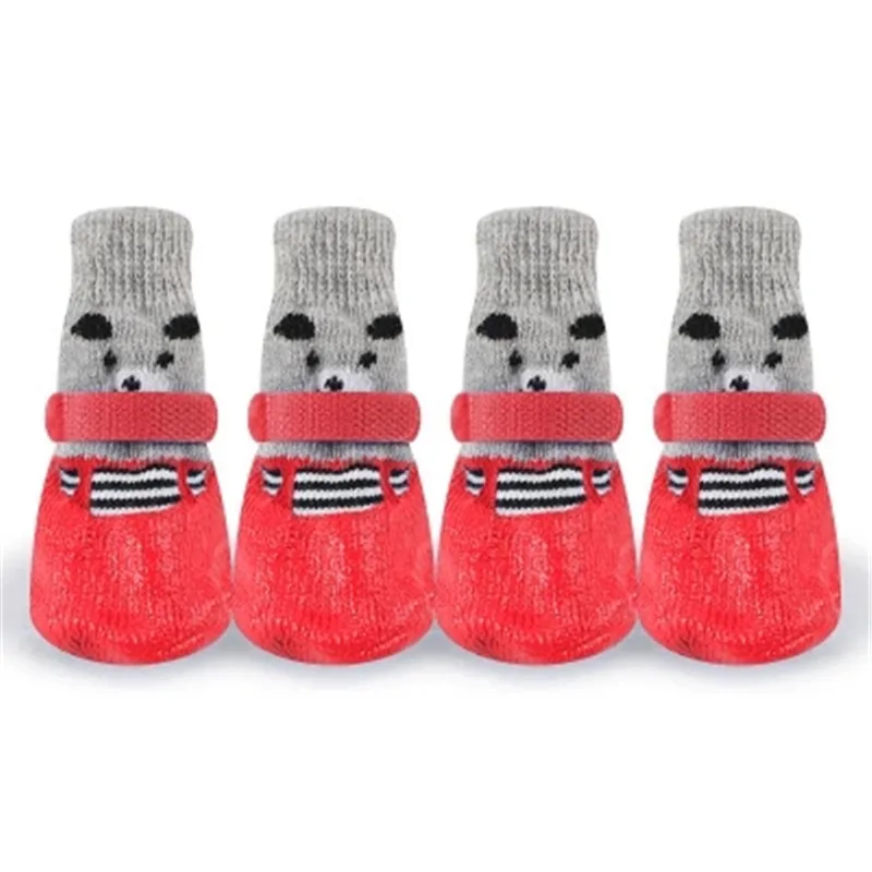 Adjustable Cotton Dog Shoes Non-slip Waterproof Rubber Cats Dogs Socks Sole for Chihuahua Puppy Cat Rain Snow Boots Pet Products
