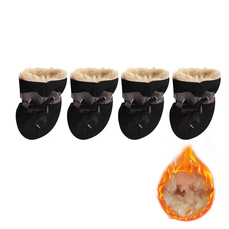 4pcs/set Waterproof Pet Dog Shoes Anti-slip Rain Snow Boot Footwear Thick Warm Cat Dog Puppy Kitten Socks Booties Supply Gift