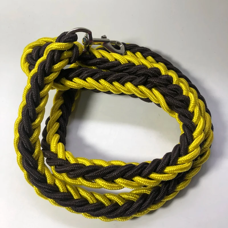 1.2M Length Large Dog Hand-knitted Leash Nylon Rope iron Buckle Pet Traction Rope For Big breed dogs Pet Traction Rope Firm