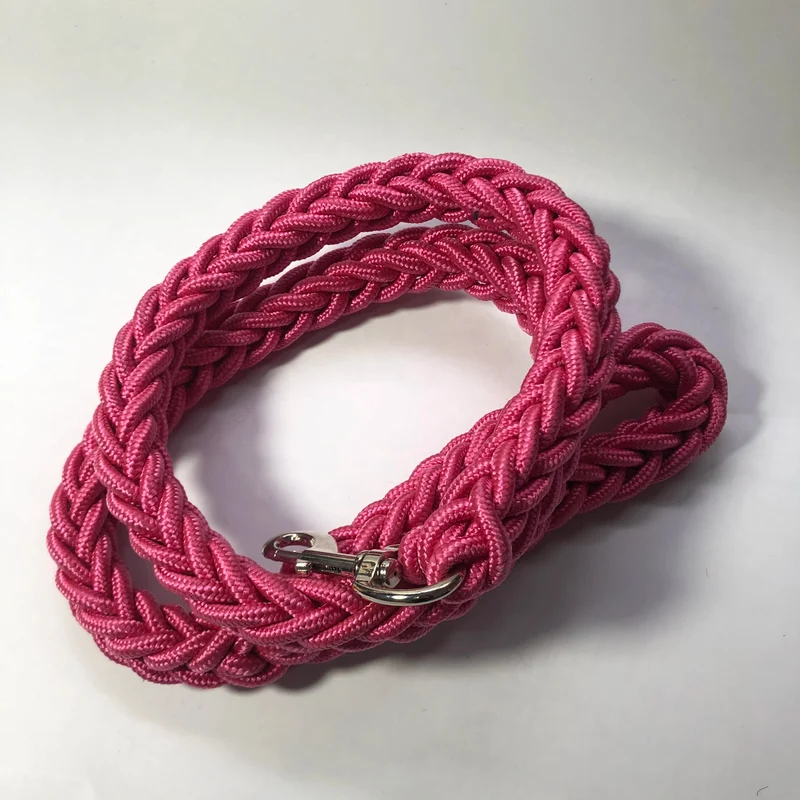 1.2M Length Large Dog Hand-knitted Leash Nylon Rope iron Buckle Pet Traction Rope For Big breed dogs Pet Traction Rope Firm