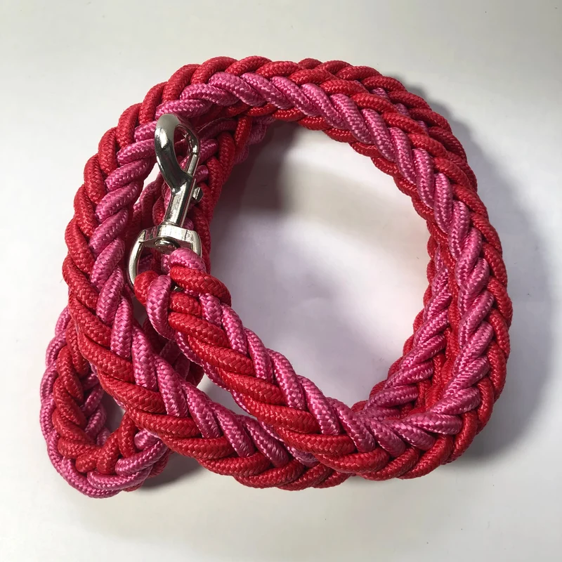 1.2M Length Large Dog Hand-knitted Leash Nylon Rope iron Buckle Pet Traction Rope For Big breed dogs Pet Traction Rope Firm