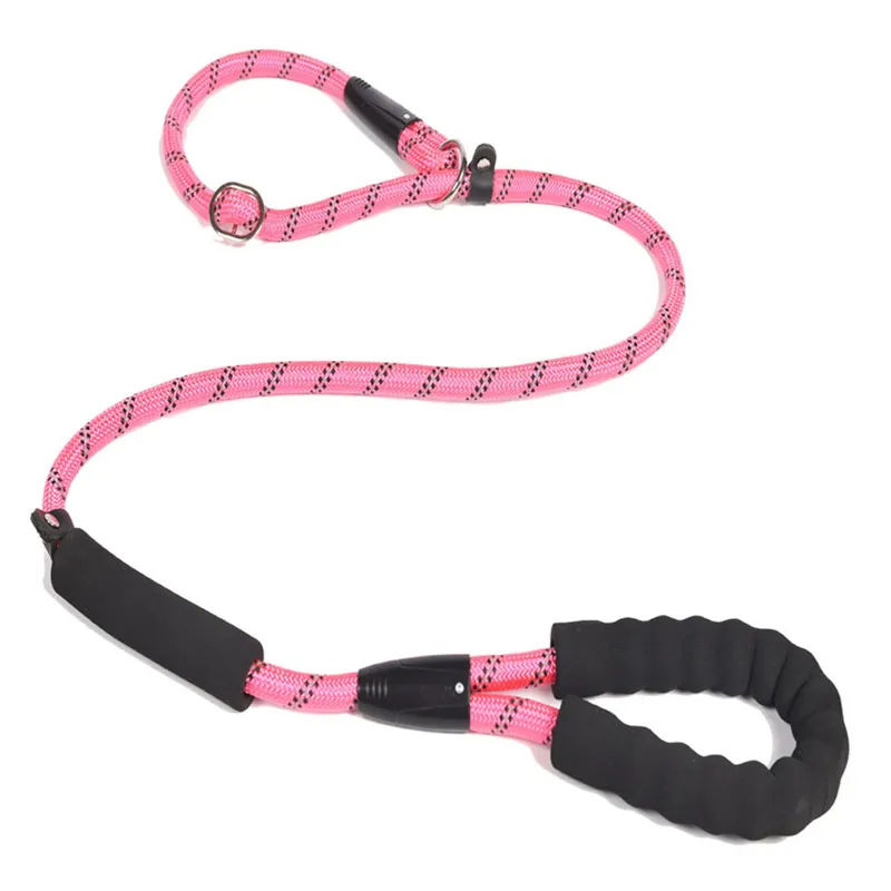 Nylon Pet Leash Outdoor Training Reflective Dog Leashes Double Handle Rope P Style Adjustable Collar Belt For Small Large Dogs