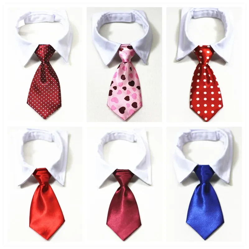 Cute Cotton Adjustable Dog Necktie Dog Cat Grooming Formal Tie Comfortable Dog Suit Tuxedo Bow Ties Pet Accessories