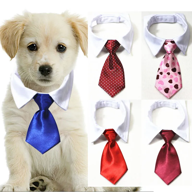 Pet Formal Necktie Pet Tie Dog Cat Fake Collar Tuxedo Bow Tie Cute Adjustable Solid Corbata Perro For Wedding Dog Accessories