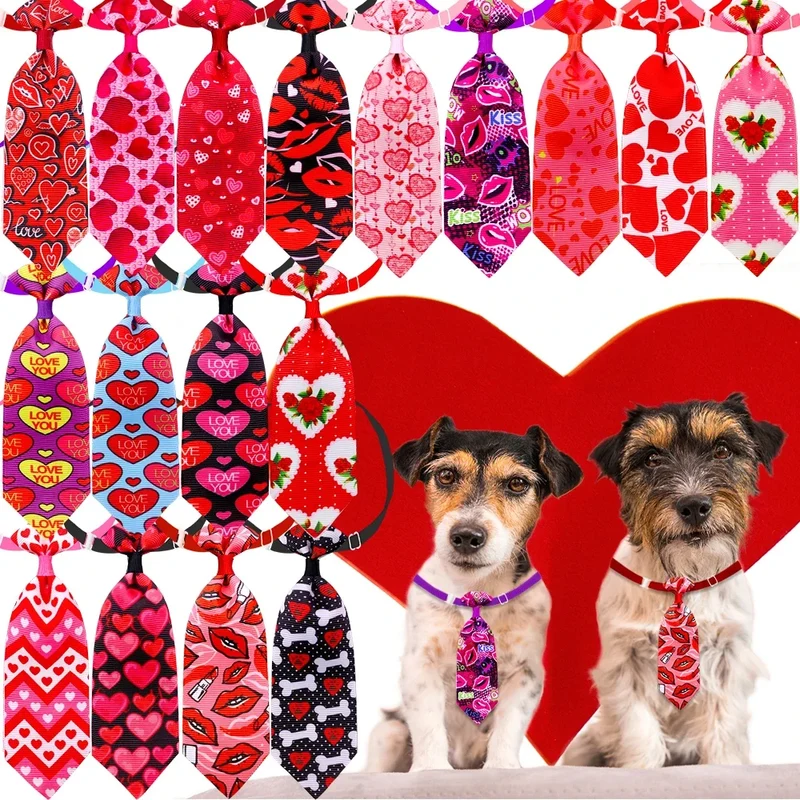 10pcs Valentine's Day Pet Supplies Pet Dog Cat Bowtie Dog Collar Pink Small Dog Hair Accessories Pet Bow Ties For Small Dogs