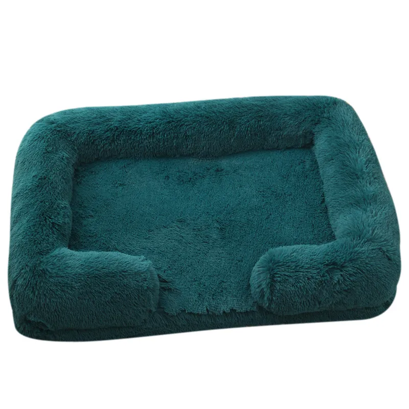 Winter Rectangular Large Dog Beds Washable Plush Fluffy Dog Cat Bed Mat Pet Cushion Big Medium Kennel House camas para perro