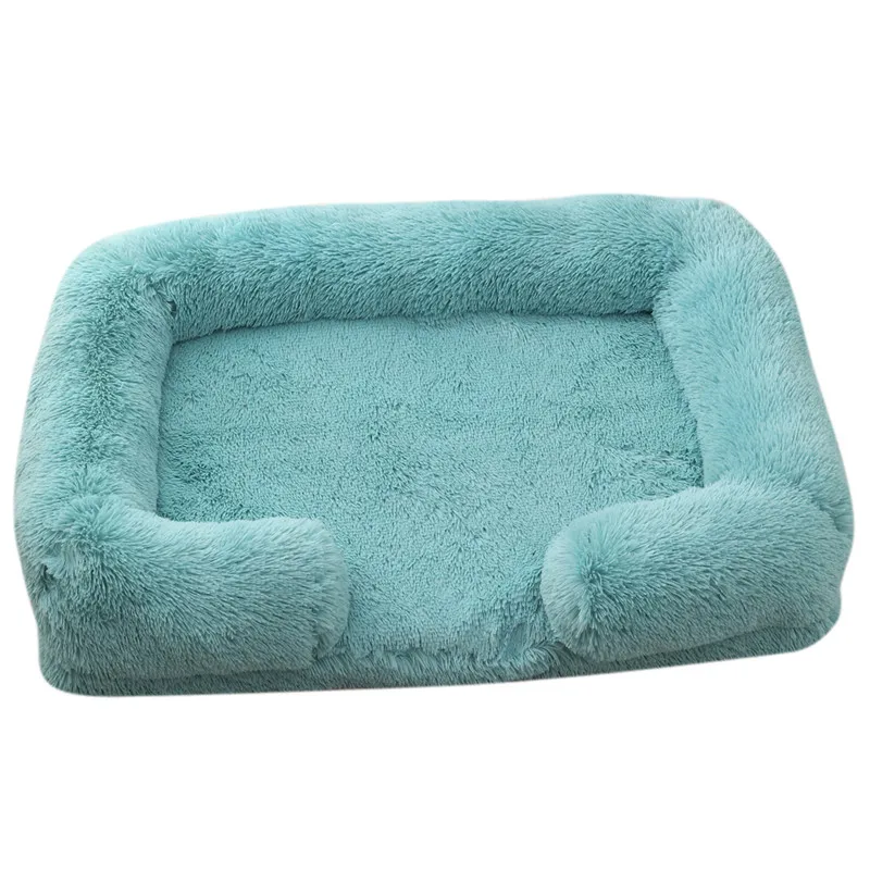 Winter Rectangular Large Dog Beds Washable Plush Fluffy Dog Cat Bed Mat Pet Cushion Big Medium Kennel House camas para perro