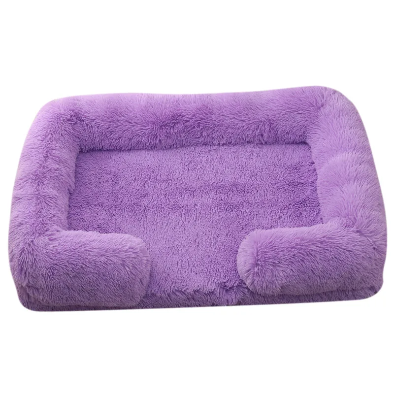 Winter Rectangular Large Dog Beds Washable Plush Fluffy Dog Cat Bed Mat Pet Cushion Big Medium Kennel House camas para perro
