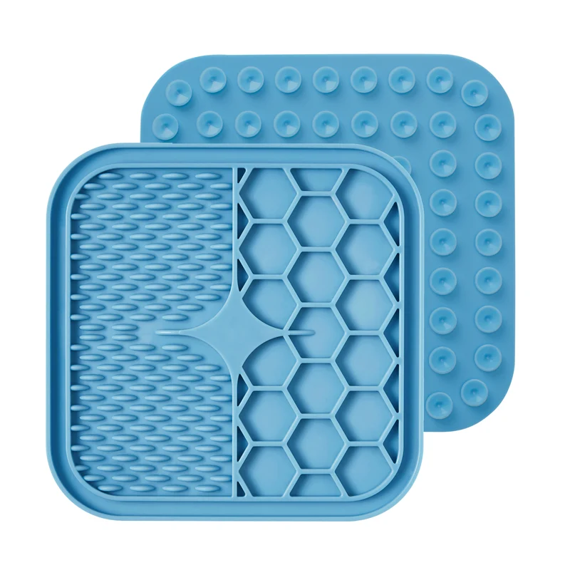 Pet Licking Mat Amazon Silicone Pet Tableware Suction Cup Licking Mat Slow Food Mat Anti-Choke Slow Feeding Bowl Dog Licking Mat