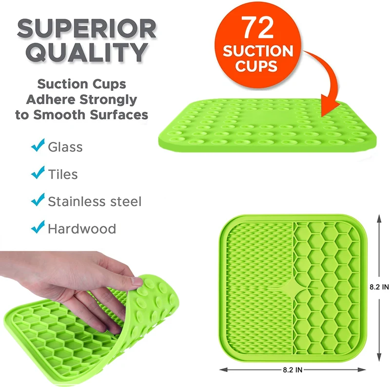 Pet Licking Mat Amazon Silicone Pet Tableware Suction Cup Licking Mat Slow Food Mat Anti-Choke Slow Feeding Bowl Dog Licking Mat