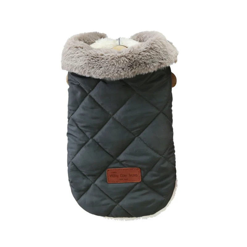 Warm Dog Cat Clothes Winter Fur Collar Small Dogs Puppy Coat Thick Cotton Pet Jacket Outfits Clothes for Small Dog Pug Chihuahua