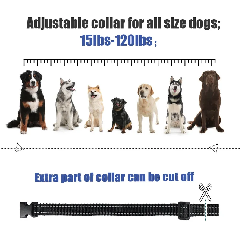 MASBRILL 800m Electric Dog Training Collar Light IP7 Waterproof Pet Remote Control With Shock Vibration Sound Function Collars