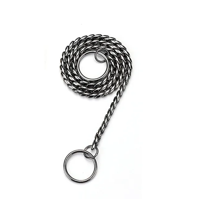 Snake Chain Dog Choke Collar Stainless Steel Puppy Pet Show Metal Slip Choker Collar Chain Training Walking for French Bulldog