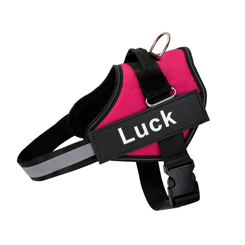 Dog Harness Vest ID Patch Customized Reflective Breathable Adjustable Pet Harness For Dog NO PULL Pet Outdoor Harness