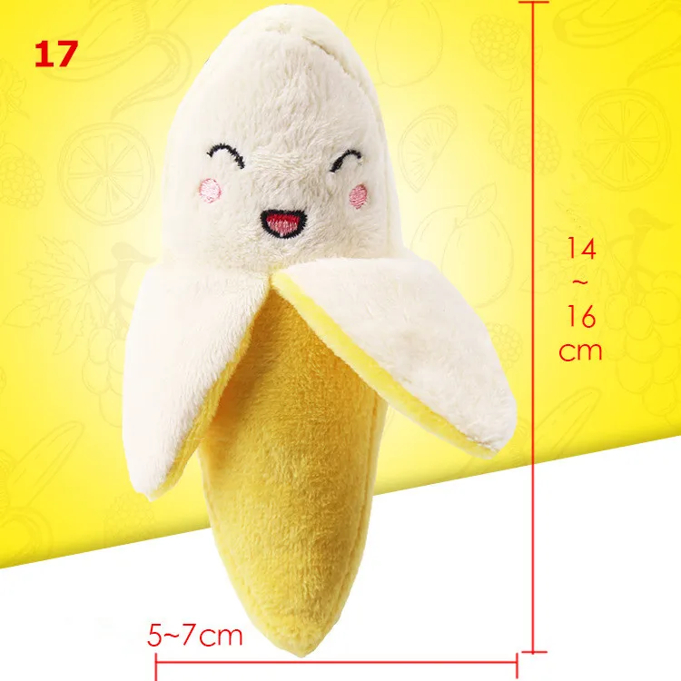 1Pc Pet Toys Fruit Animals Cartoon Dog Toy Stuffed Squeaking Cute Plush Puzzle for Dogs Cat Chew Squeaker Squeaky Toy