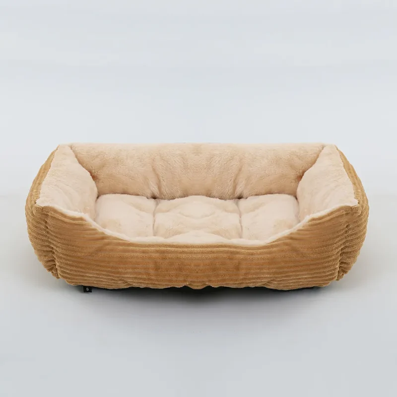 Bed for Dog Cat Pet Square Plush Kennel Medium Small Dog Sofa Bed Cushion Pet Calming Dog Bed House Pet Supplies Accessories
