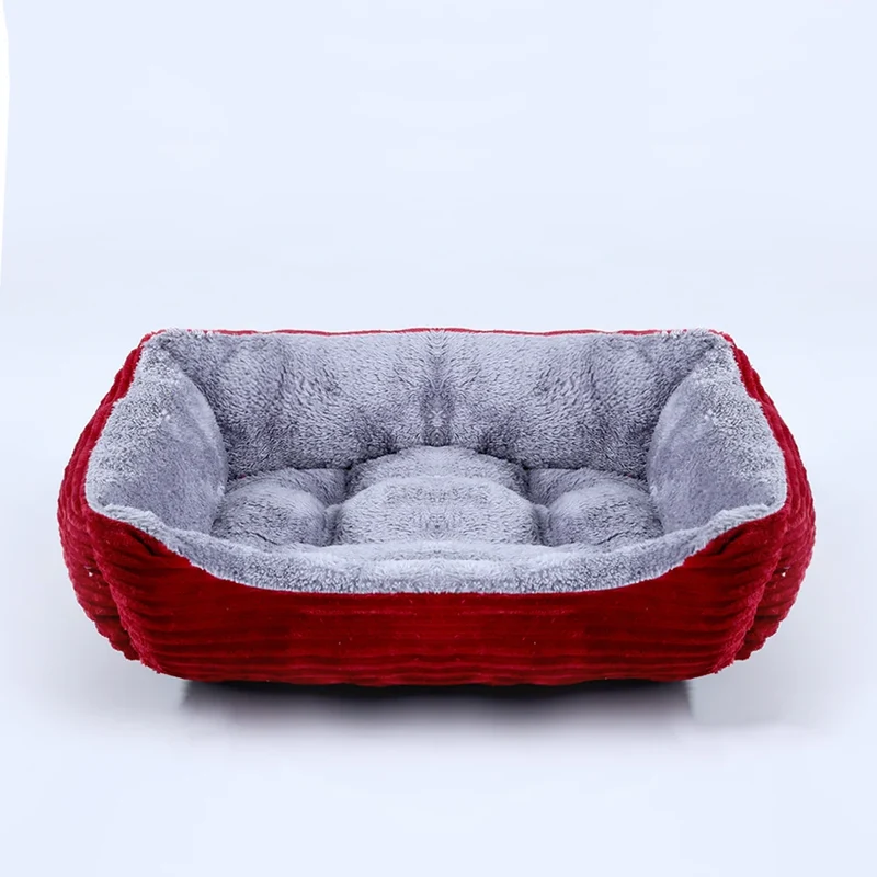 Bed for Dog Cat Pet Square Plush Kennel Medium Small Dog Sofa Bed Cushion Pet Calming Dog Bed House Pet Supplies Accessories