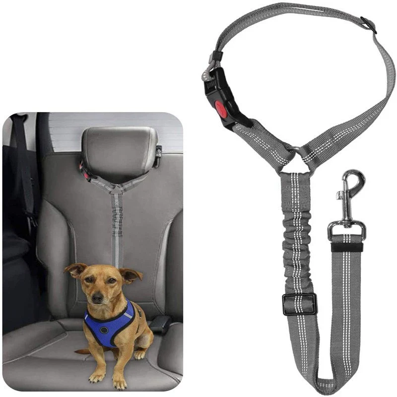 Car Safety Belt for Pet Dog Car Safety Buckle Fixed Rope Adjustable Contraction Band Car Dog Safety Rope