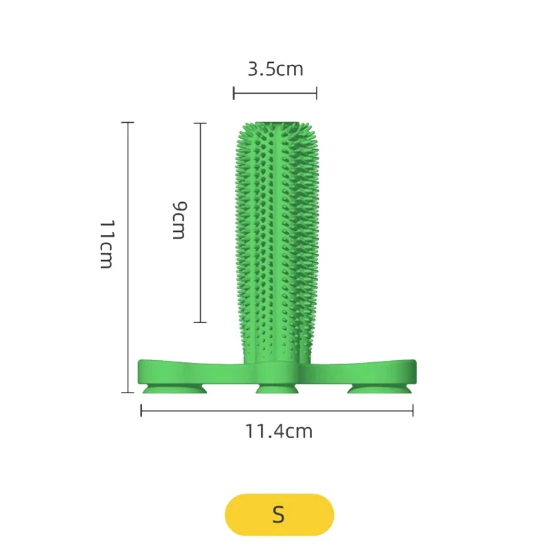 Large Dog Chew Toys Rubber Toothbrush For Small Dogs Treat Dispenser Tooth Cleaning Pet Supplies Puppy Cactus Interactive Toy