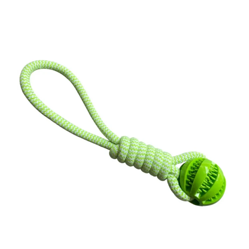Dog Toys Balls Interactive Treat Rope Rubber Leaking Balls for Small Medium Dogs Chewing Bite Resistant Pet Tooth Cleaning
