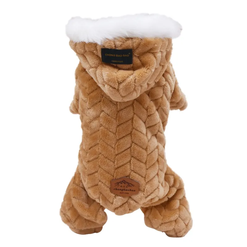 Winter Dog Clothes For Small Dogs Dog Jacket Thicken Warm Fleece Puppy Pet Coat Fur Hooded Jacket Jumpsuit Chihuahua Clothing