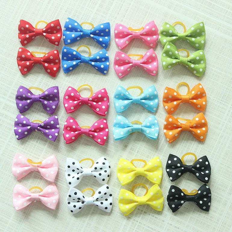 10/20pcs Dog Grooming Hair Bows Dog Bows Mix Colours Small Dog Accessories Dog Hair Rubber Bands Pet Headwear Pet Supplier