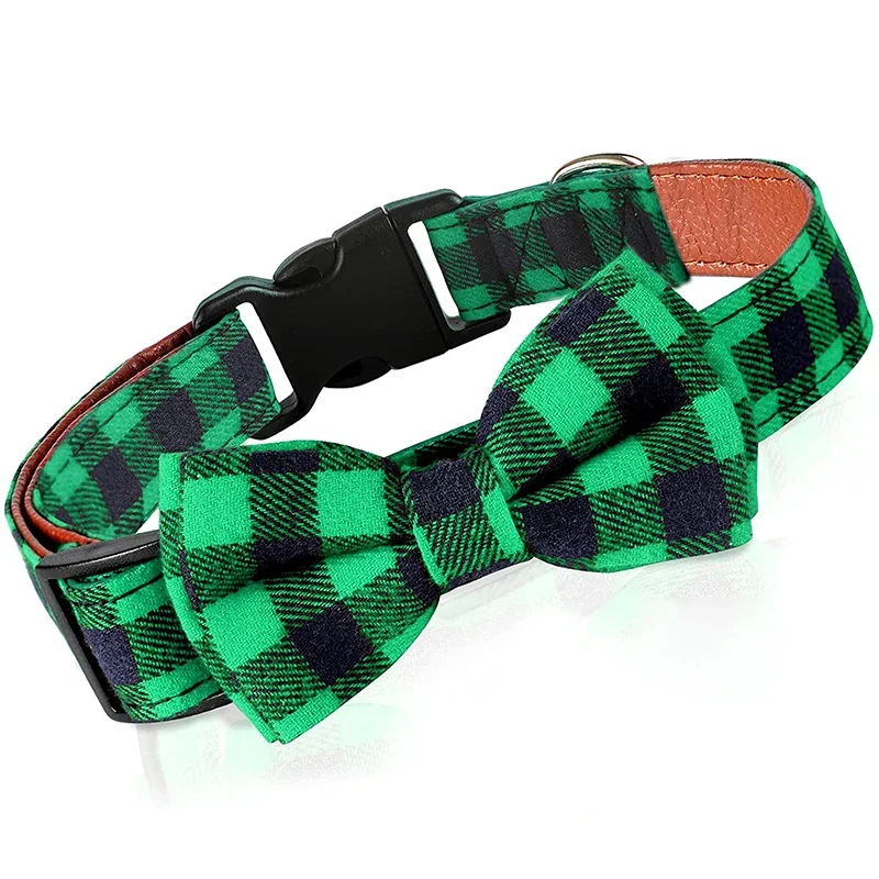 Dog Bow Tie Plaid Dog Collar Cat Bowtie Adjustable Soft Pet Bowknot Necklace for Small Medium Dogs Puppy Cat Best Gift Chihuahua