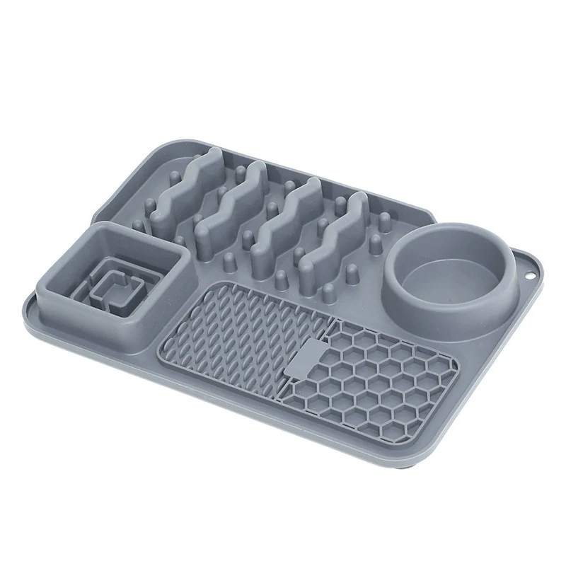 Silicone Pet Placemat Dog Bowl Licking Mat Cat Slow Feeding Bowl Smell Feeder Non Slip Anti-Choke Anti-Tumble Food Basin