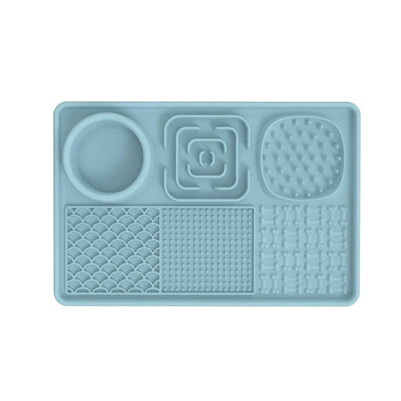 Silicone Pet Placemat Dog Bowl Licking Mat Cat Slow Feeding Bowl Smell Feeder Non Slip Anti-Choke Anti-Tumble Food Basin