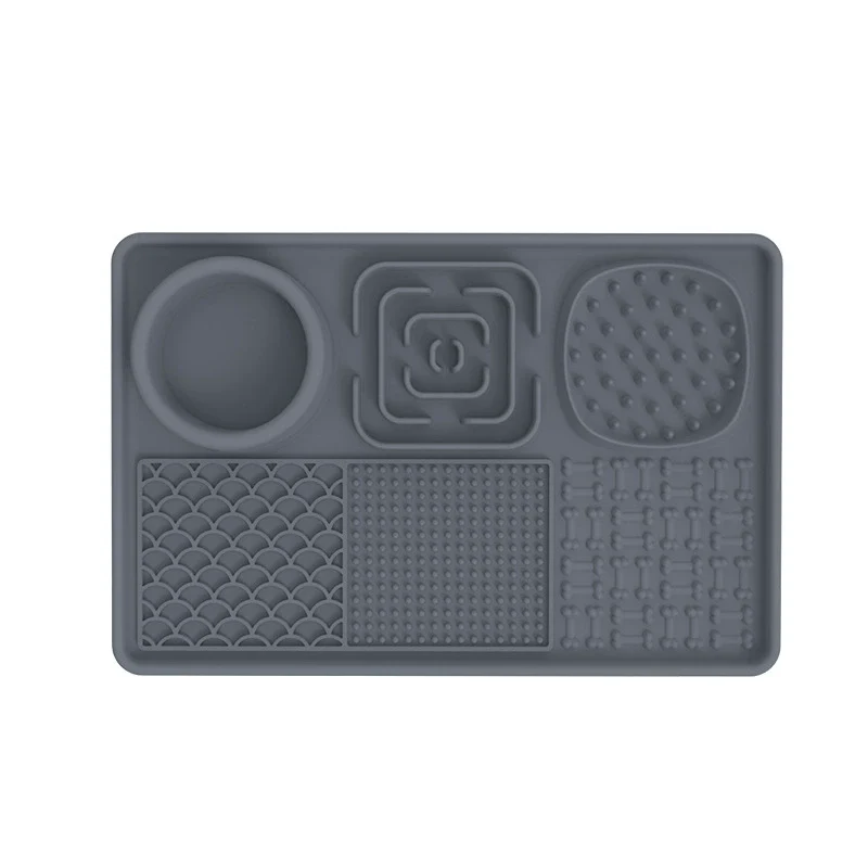 Silicone Pet Placemat Dog Bowl Licking Mat Cat Slow Feeding Bowl Smell Feeder Non Slip Anti-Choke Anti-Tumble Food Basin