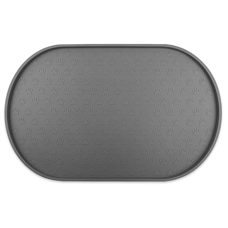Dog Food Mat Pet Placemat Cat Bowl Pad Cats Drinking Feed Mats Easy to Clean Non-Slip Silicone Round Pet Feeding Water Supplies