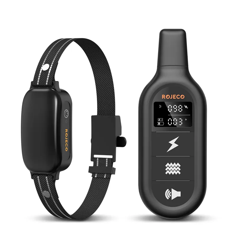 ROJECO Electric Dog Training Collar 3300ft Remote Control IPX7 Waterproof Vibrator Electric Pet Puppy Dog Bark Stop Shock Collar