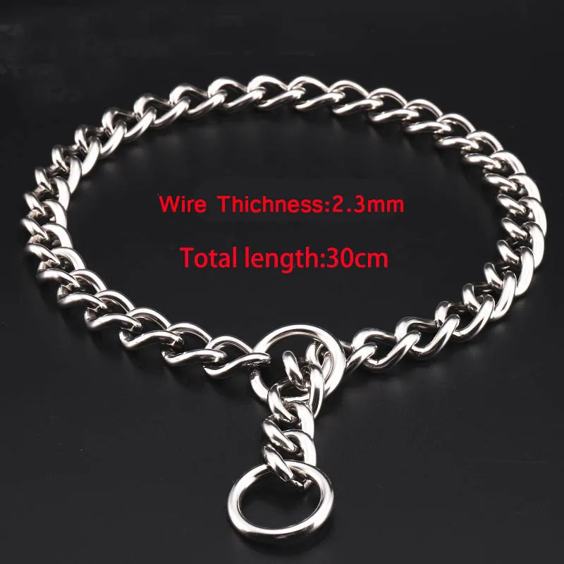 304 Stainless Steel P Chain for Dogs Training Choke Collars for Large Dogs French Bulldog German Shepherd Heavy Duty Pet Collar