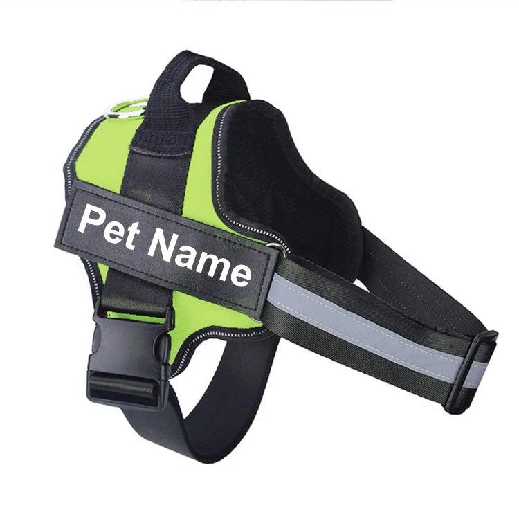 Dog Harness NO PULL Reflective Breathable Adjustable Pet Harness Vest with ID Custom Patch Outdoor Walking Dog Supplies