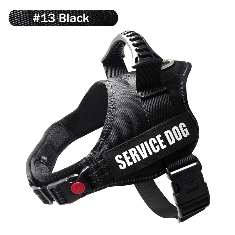 Reflective Nylon Pet Dog Harness All Weather Service Dog Vest Padded Adjustable Safety Vehicular Lead For large medium small Dog
