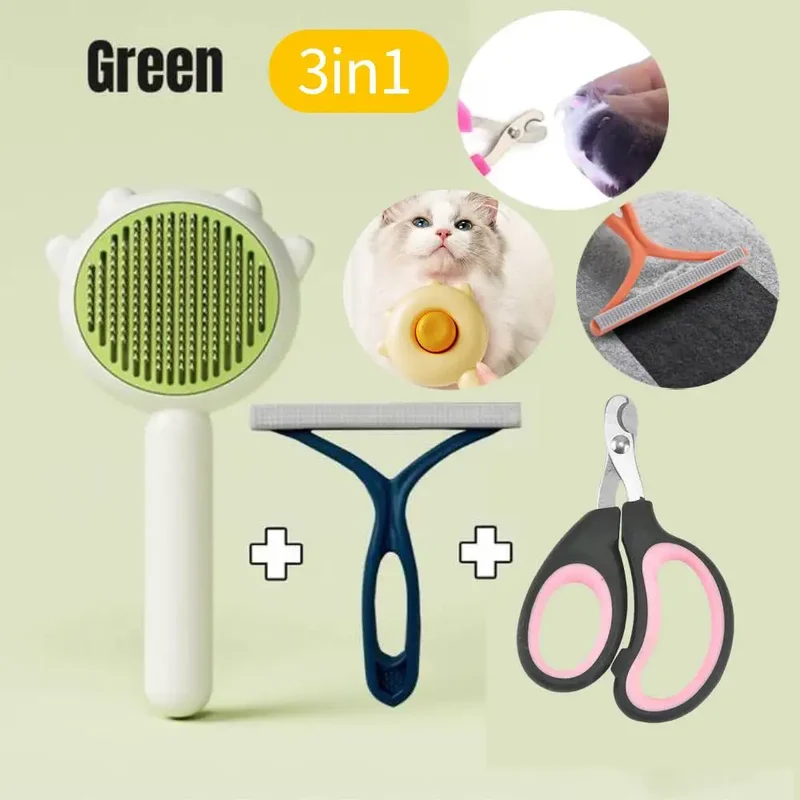 TOUA Cat Comb Massage Pet Magic Combs Hair Removal Cat and Dog Universal Needle Brush Pets Grooming Cleaning Supply Care Set