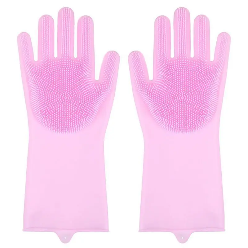 Pet Grooming Cleaning Gloves Dog Cat Bathing Shampoo Glove Scrubber Magic Dishwashing Cleanner Sponge Silicon Hair Removal Glove