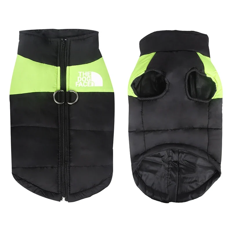 8 Size S-5XL Winter Dog Clothes For Pet Waterproof Warm Large Dog Vest Cat Puppy Ski Coats Jackets Green/Red/Blue/Pink