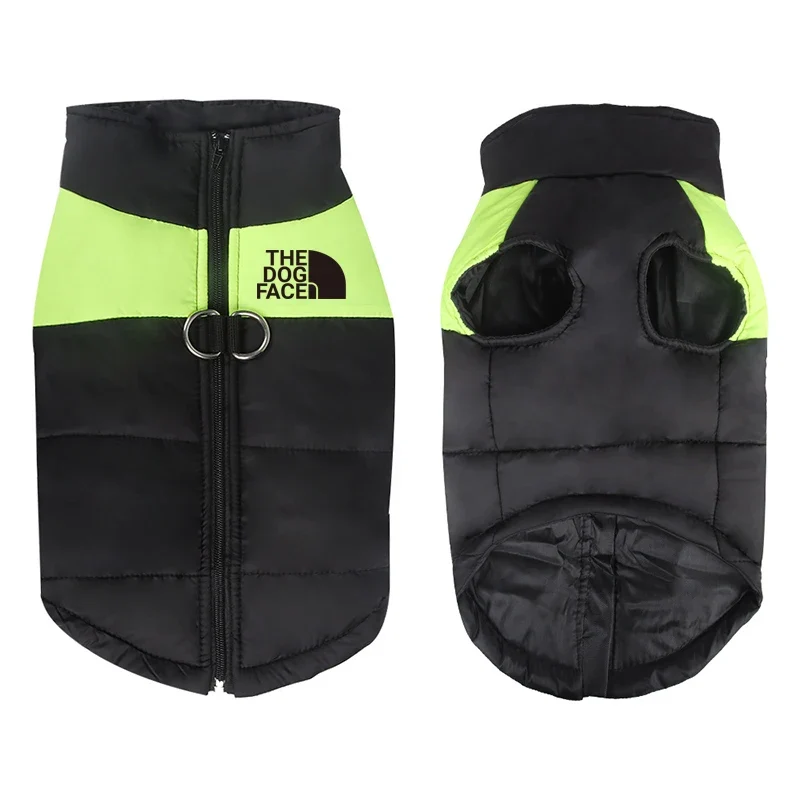 8 Size S-5XL Winter Dog Clothes For Pet Waterproof Warm Large Dog Vest Cat Puppy Ski Coats Jackets Green/Red/Blue/Pink