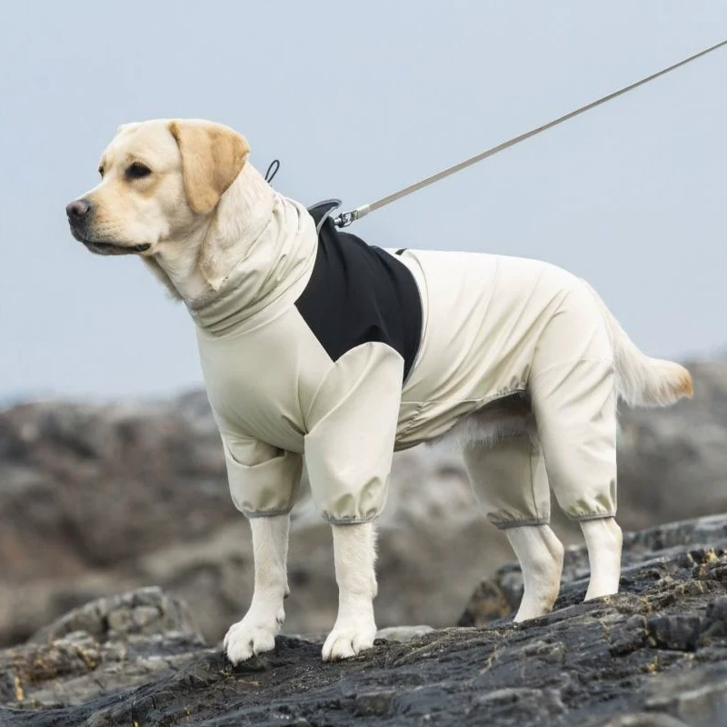 Dog Raincoat Medium Large Dog Special Shiba Inu Poncho Four-Corner Waterproof All-Inclusive Pet Autumn and Winter Shell Jacket Clothing