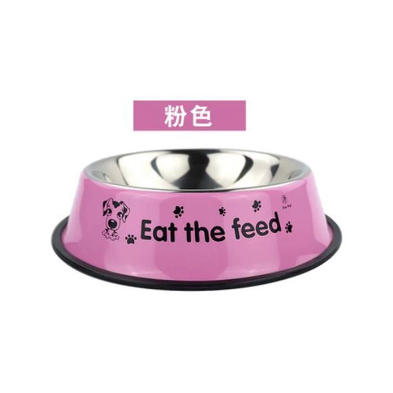 Pet Cat Bowl Color Printing Stainless Steel Dog Bowl Stainless Steel Single Bowl Dog Bowl Pet Food Basin