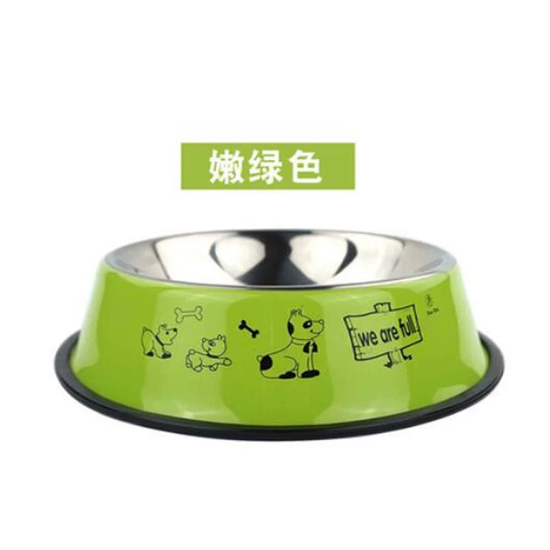 Pet Cat Bowl Color Printing Stainless Steel Dog Bowl Stainless Steel Single Bowl Dog Bowl Pet Food Basin