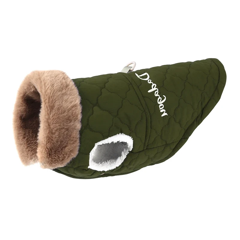 Winter Pet Jacket Clothes Super Warm Small Dogs Clothing With Fur Collar Cotton Pet Outfits French Bulldog Coat Vest Chihuahua