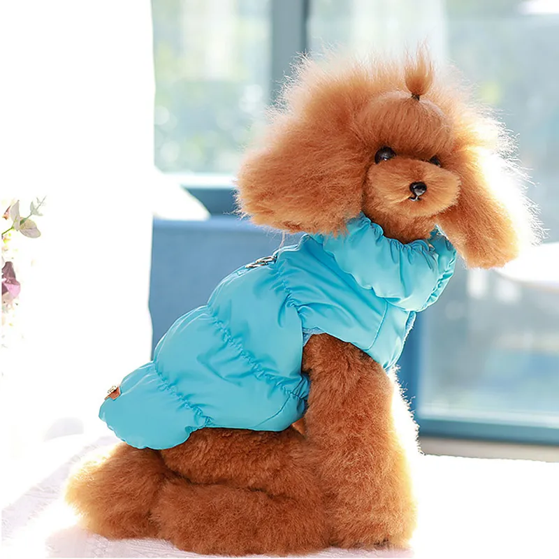 Padded Puppy Cat Clothes With D Rings Winter Warm Dog Jacket for Small Dogs Chihuahua Vest French Bulldog Coat Yorkie Outfits