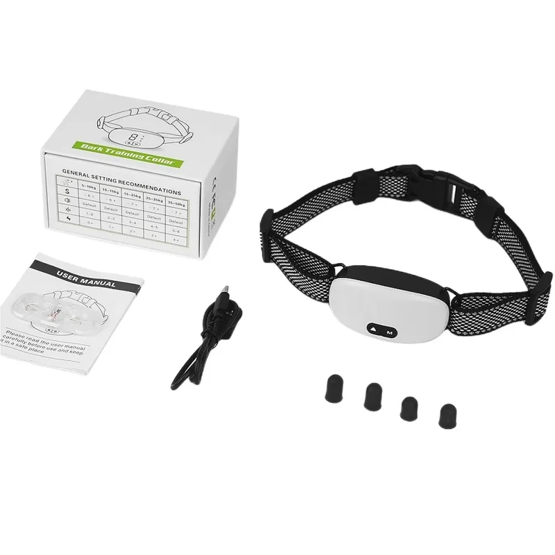 Bark Collar Rechargeable Anti Barking IP67 Electric Shock Collars Waterproof Training Collar for Small and Medium Dogs