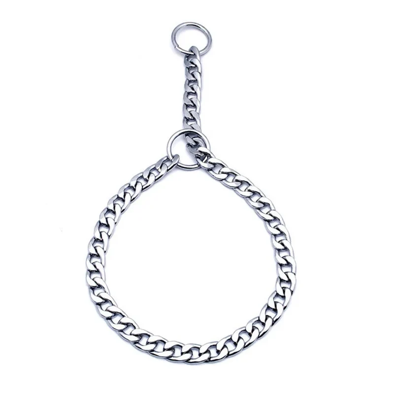 Dog Collar Stainless Steel Dog Pinch Collar Slip Chains P Choke Collar for Training Dogs Cozy Smooth Flat Design Pet Slip Collar