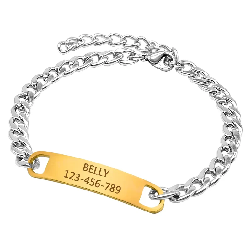 Customized Cat Chain Collar Free Engraved Puppy Kitten ID NamePlate Necklace Anti-lost Pet Collars For Small Dogs Cats Yorkshire