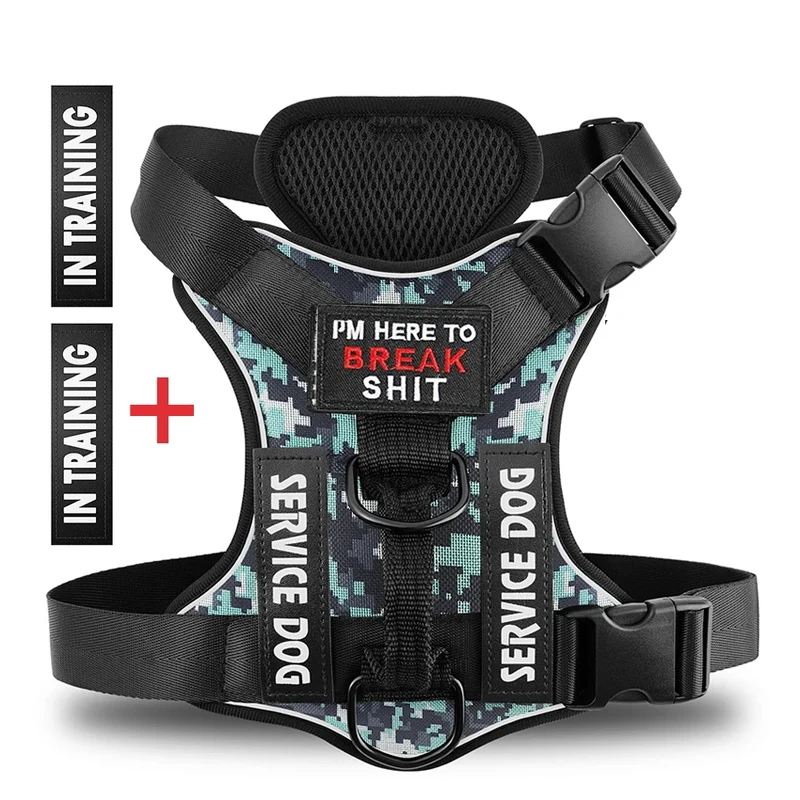 Dog Harness No pull Reflective Tactical Harness Vest for Small Large Pet Dogs Walking Training Outdoor Dog Supplies Free Patches