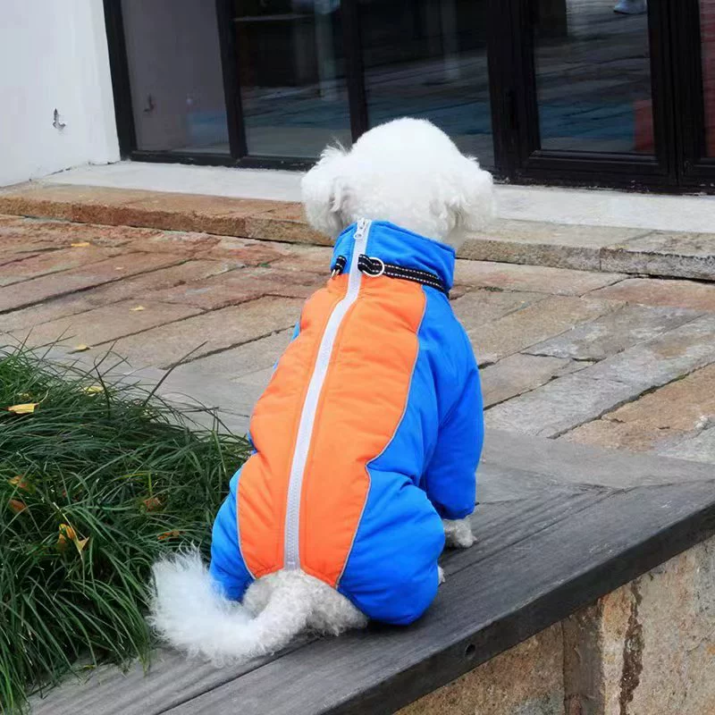 Pet Dog Clothes Medium to Large Dogs Samo Golden Wool Cotton-Padded Clothes Thickened Fleece-lined Windproof Warm Leisure Four-Leg Clothes
