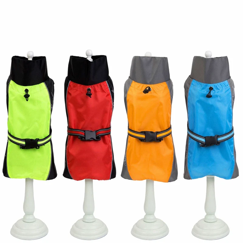 Dog Clothes Pet Large Dog Shell Jacket Raincoat Blue Red Cloak Clothes Windproof and Rainproof Raincoat